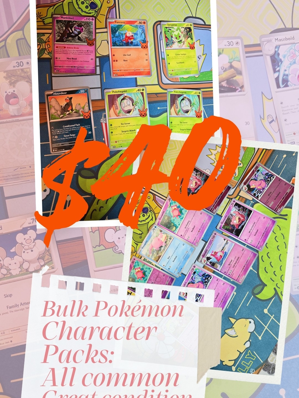 Pokémon Bulk Character Cards Mixed Lots - Great Condition